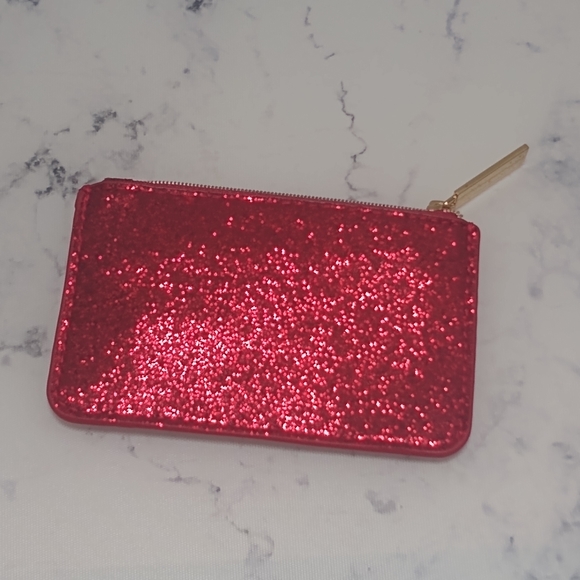 Jimmy Choo Red Sparkle Coin Purse Pouch - Picture 4 of 8
